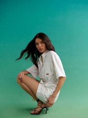 Barbour® International Rosell Linen Blend Short Playsuit - Image 8 of 16