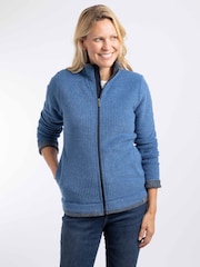 Weird Fish Navy Blue Ariana Full Zip Grid Fleece - Image 1 of 7