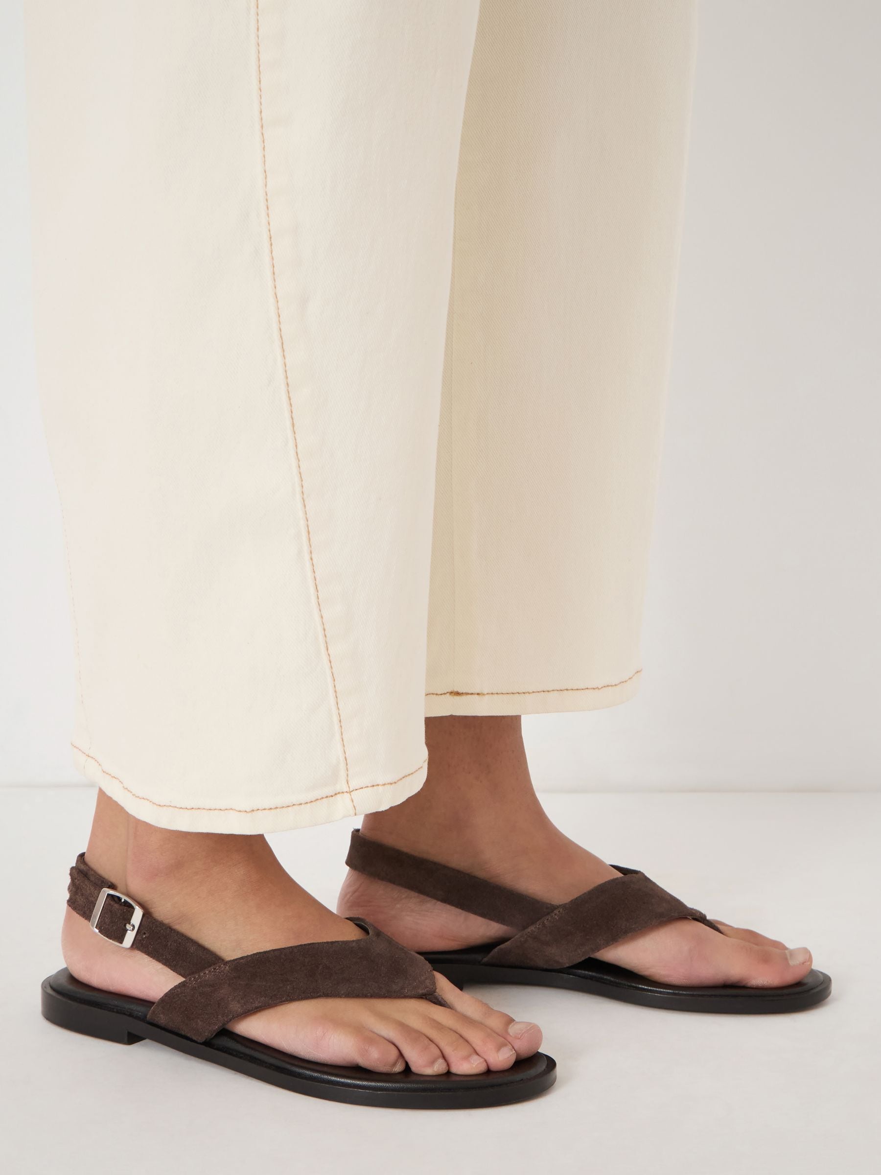 Buy Hush Brown Zenya Suede Toe Post Sandals from Next USA