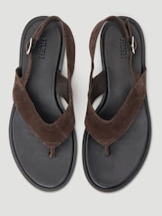 Marrón - Hush Zenya Suede Toe Post Sandals - Imagen 3 de 4