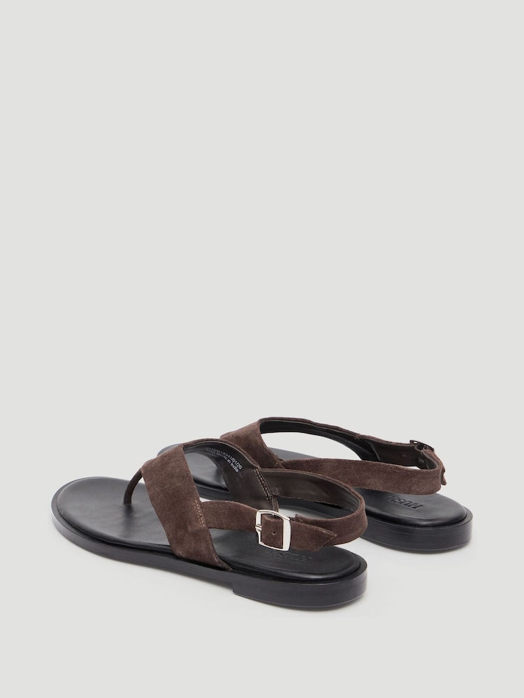 Marrón - Hush Zenya Suede Toe Post Sandals - Imagen 4 de 4