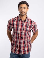 Weird Fish Blue Judd Short Sleeve Check Shirt - Image 1 of 5