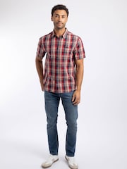 Weird Fish Blue Judd Short Sleeve Check Shirt - Image 3 of 5