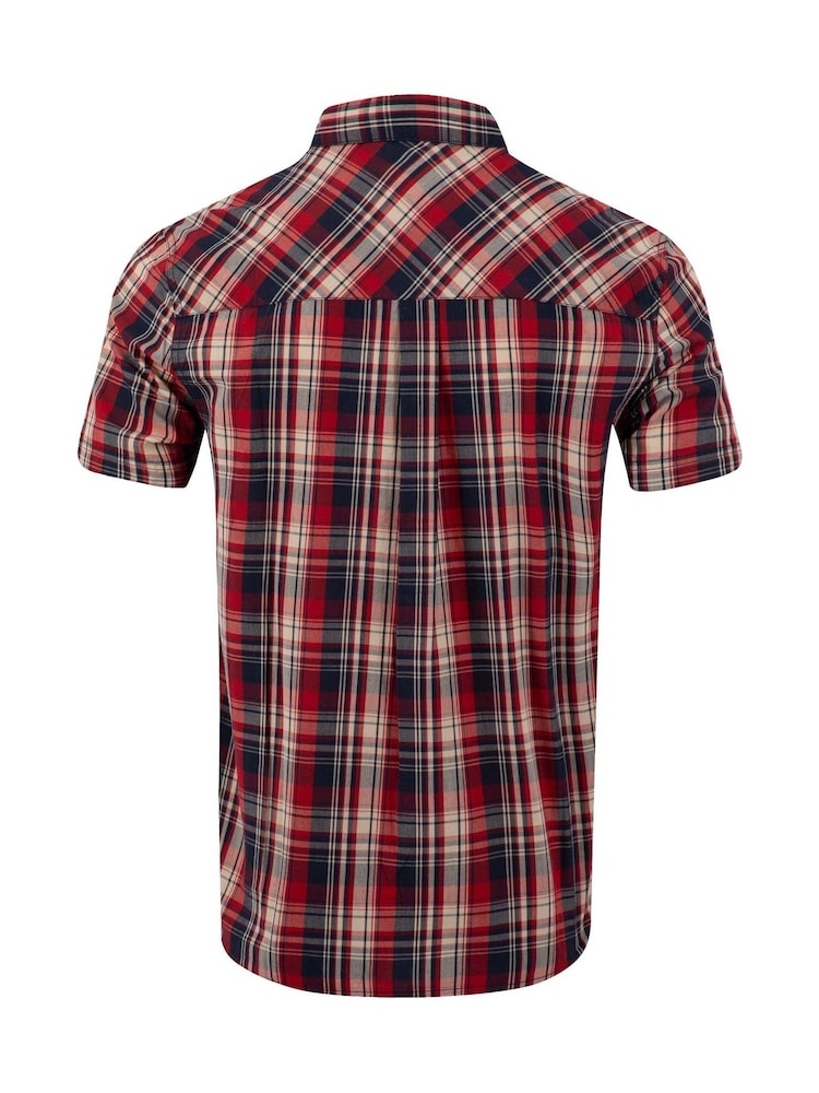 Weird Fish Blue Judd Short Sleeve Check Shirt - Image 5 of 5 Weird Fish Blue Judd Short Sleeve Check Shirt - Image 5 of 5