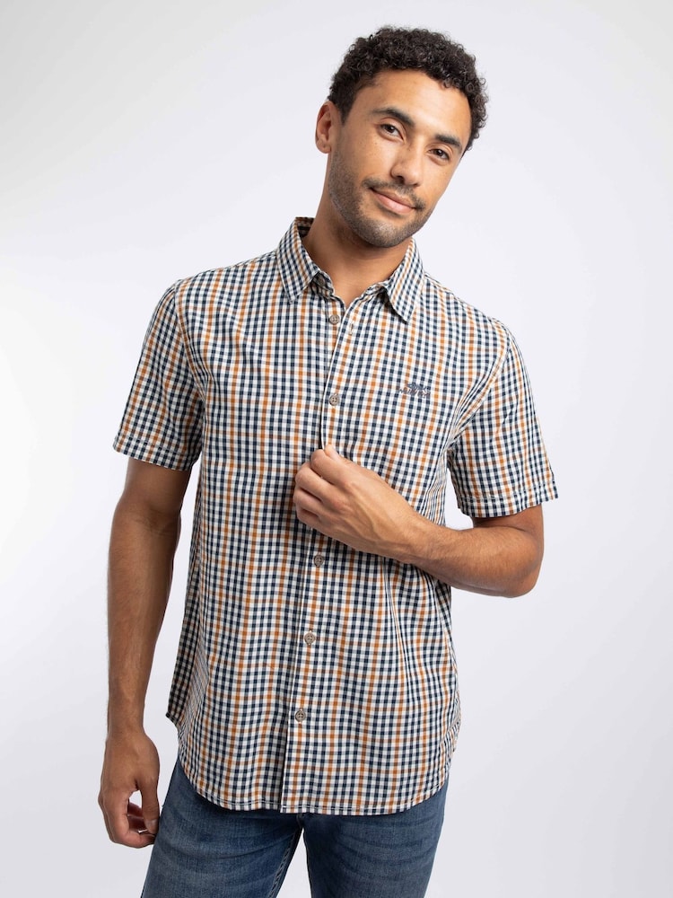 Weird Fish Yellow Judd Short Sleeve Check Shirt - Image 1 of 6 Weird Fish Yellow Judd Short Sleeve Check Shirt - Image 1 of 6