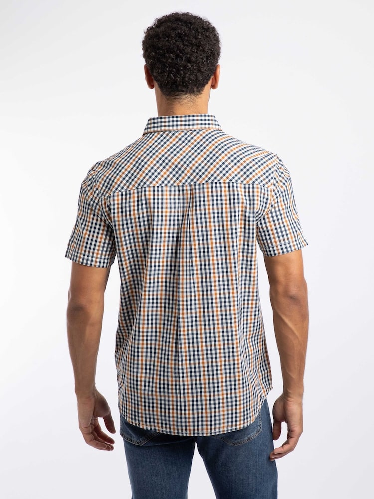 Weird Fish Yellow Judd Short Sleeve Check Shirt - Image 2 of 6 Weird Fish Yellow Judd Short Sleeve Check Shirt - Image 2 of 6