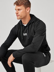 Emporio Armani EA7 Black 100% Cotton Tracksuit - Image 4 of 7