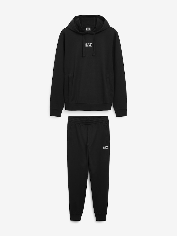 أسود - بدلة رياضية من القطن 100% تشكيلة EA7 من Emporio Armani - Image 5 of 7