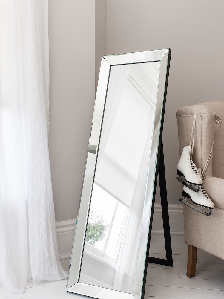 Gallery Home Silver Billingham Cheval Mirror - Image 1 of 2 Gallery Home Silver Billingham Cheval Mirror - Image 1 of 2