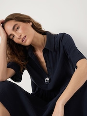 Hush Blue Maeve Cotton Cheesecloth Shirt Dress - Image 4 of 6