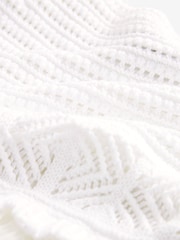 Ecru White Crochet Flute Sleeve Dress - Image 6 of 6