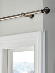 Pewter Grey 4m Bendable Bay Window Curtain Pole Kit - Image 4 of 6