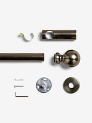 Pewter Grey 4m Bendable Bay Window Curtain Pole Kit - Image 5 of 6