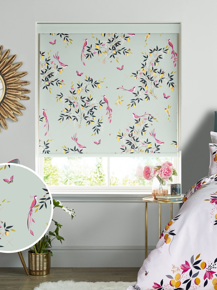 Sara Miller Green Birds & Trellis Made to Measure Roller Blinds - Image 1 of 6