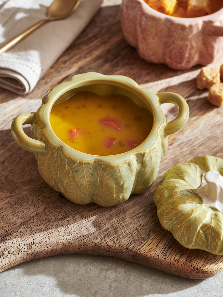 Green Pumpkin Nibble Bowl with Lid - Image 1 of 4