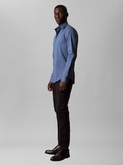 Calvin Klein Blue Slim Fit Poplin Dress Shirt - Image 3 of 7