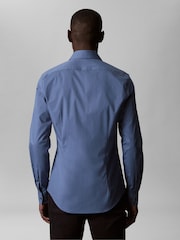 Calvin Klein Blue Slim Fit Poplin Dress Shirt - Image 4 of 7