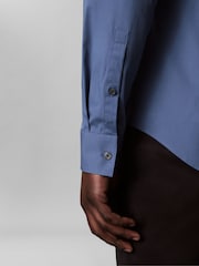 Calvin Klein Blue Slim Fit Poplin Dress Shirt - Image 6 of 7