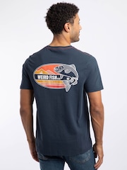 Weird Fish Navy Blue Coarse Fishing Front Print Graphic T-Shirt - Image 2 of 6