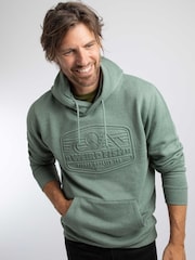 Weird Fish Green Perranporth  Embossed Grindle Hoodie - Image 1 of 7