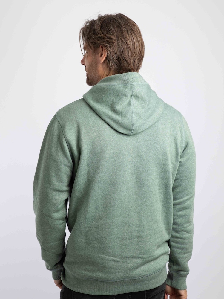 Weird Fish Green Perranporth Embossed Grindle Hoodie - Image 2 of 7 Weird Fish Green Perranporth Embossed Grindle Hoodie - Image 2 of 7
