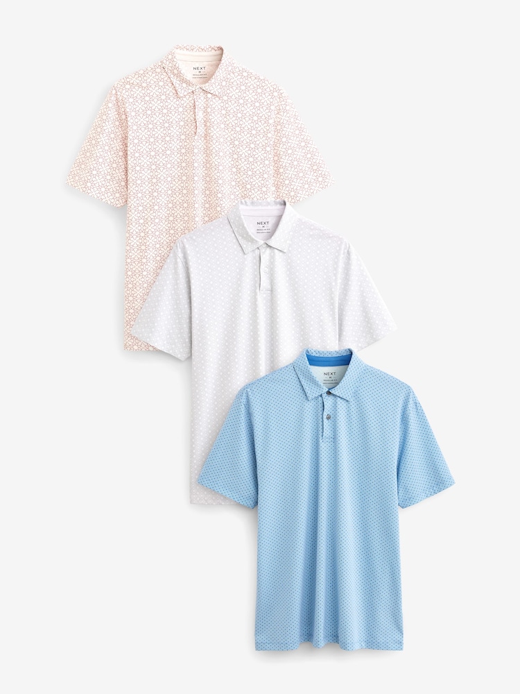 Leuchtend/Geomuster - Reguläre Passform - Kurzärmlige Jersey-Poloshirts, 3er-Pack - Bild 1 von 12 Leuchtend/Geomuster - Reguläre Passform - Kurzärmlige Jersey-Poloshirts, 3er-Pack - Bild 1 von 12