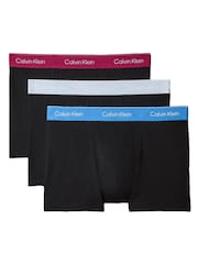 Calvin Klein Red/Blue/Light Blue Icon Cotton Stretch Boxer Trunks 3 Pack - Image 1 of 6