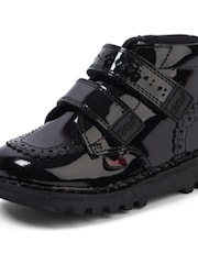 Kickers Black Hi Velcro Brogues - Image 5 of 5