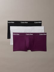 Calvin Klein Purple Icon Cotton Stretch Low Rise Boxer Trunks 3 Pack - Image 1 of 1