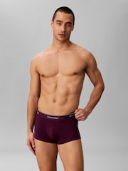 Calvin Klein Purple Icon Cotton Stretch Low Rise Boxer Trunks 3 Pack - Image 2 of 5