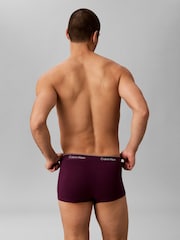 Calvin Klein Purple Icon Cotton Stretch Low Rise Boxer Trunks 3 Pack - Image 3 of 5