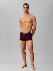 Calvin Klein Purple Icon Cotton Stretch Low Rise Boxer Trunks 3 Pack - Image 4 of 5