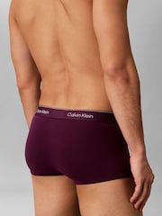 Calvin Klein Purple Icon Cotton Stretch Low Rise Boxer Trunks 3 Pack - Image 6 of 6