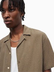 AllSaints Brown Mattole Short Sleeve Shirt - Image 6 of 7