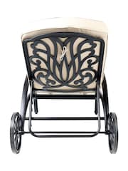 Charles Bentley Silver Garden Cast Aluminium Sun Lounger With Cushion - Image 4 of 6
