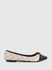 Office Cream Quilted Ballerinas Pumps - Image 1 of 4