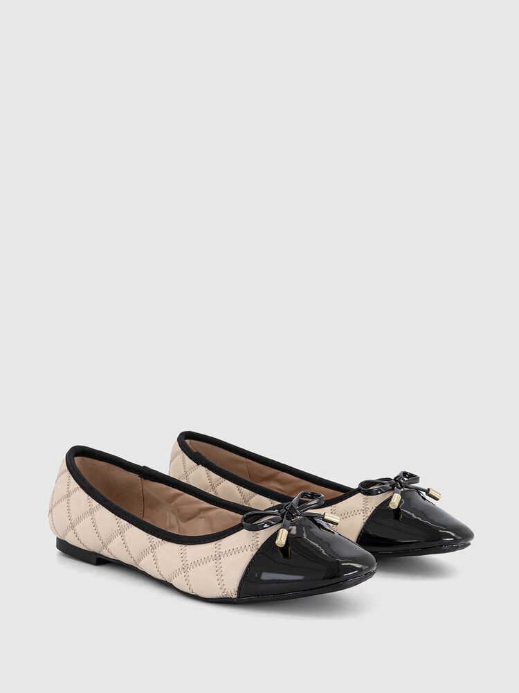 Office Cream Quilted Ballerinas Pumps - Image 2 of 4