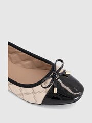 Office Cream Quilted Ballerinas Pumps - Image 3 of 4