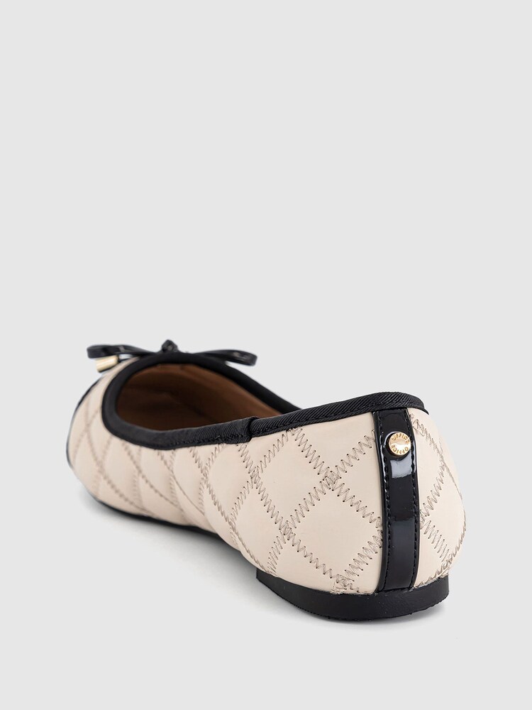 Office Cream Quilted Ballerinas Pumps - Image 4 of 4