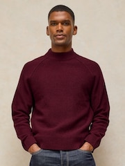 White Stuff Red Milton Mock Neck Jumper - Image 1 of 6