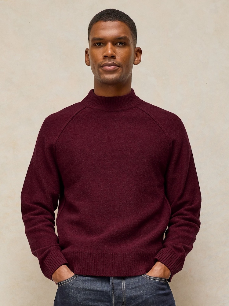 White Stuff Red Milton Mock Neck Jumper - Image 1 of 6