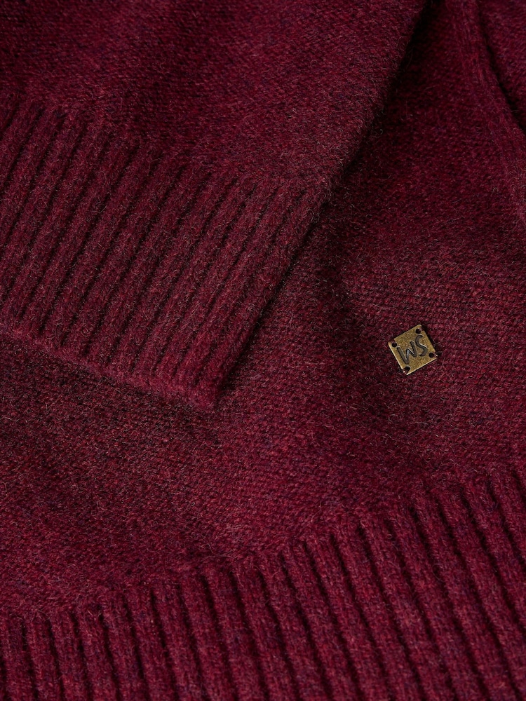 White Stuff Red Milton Mock Neck Jumper - Image 6 of 6