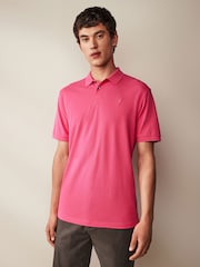 Bright Pink Regular Fit Short Sleeve Pique Polo Shirt - Image 1 of 7