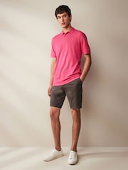 Bright Pink Regular Fit Short Sleeve Pique Polo Shirt - Image 2 of 7