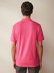 Bright Pink Regular Fit Short Sleeve Pique Polo Shirt - Image 3 of 7