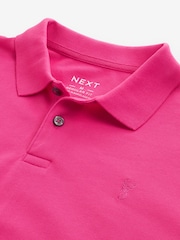 Bright Pink Regular Fit Short Sleeve Pique Polo Shirt - Image 6 of 7