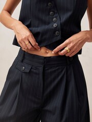 Alohas Blue Birelle Navy Tailored Shorts - Image 4 of 6