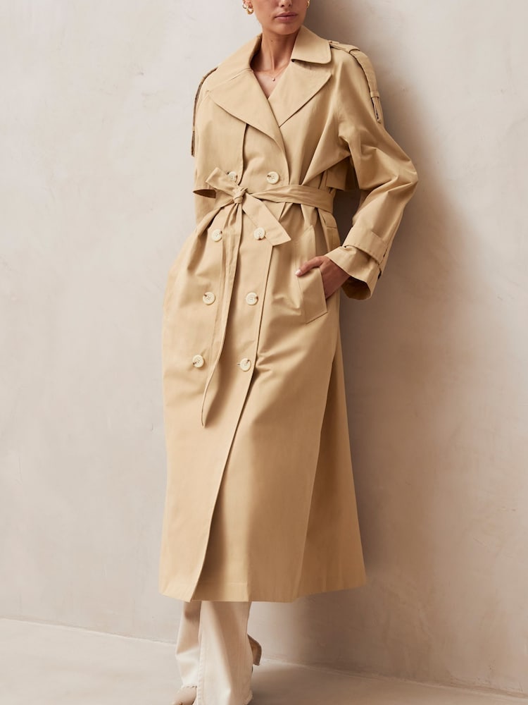 Alohas Camel Rain Camel Double Breasted Trenchcoat - Image 1 of 6