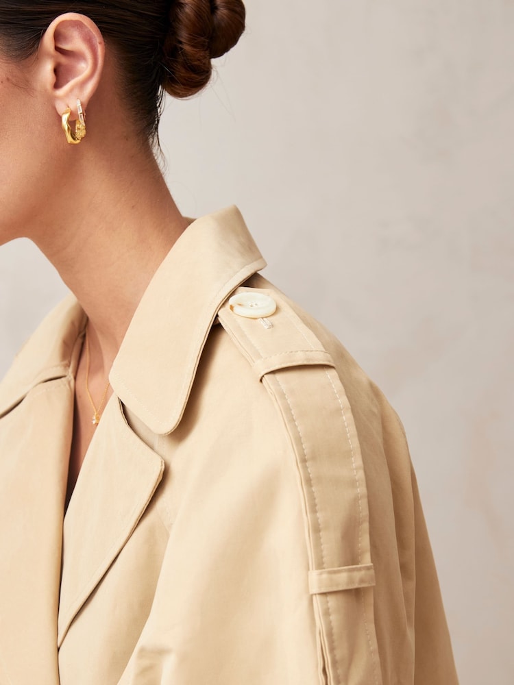 Alohas Camel Rain Camel Double Breasted Trenchcoat - Image 6 of 6