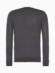 Tommy Hilfiger Grey Core Cotton Silk V-Neck Sweater - Image 5 of 5